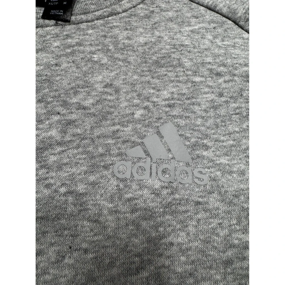 Adidas Essentials 3-Stripes Crewneck Sweatshirt Heather Grey‎ XS Womens Pullover